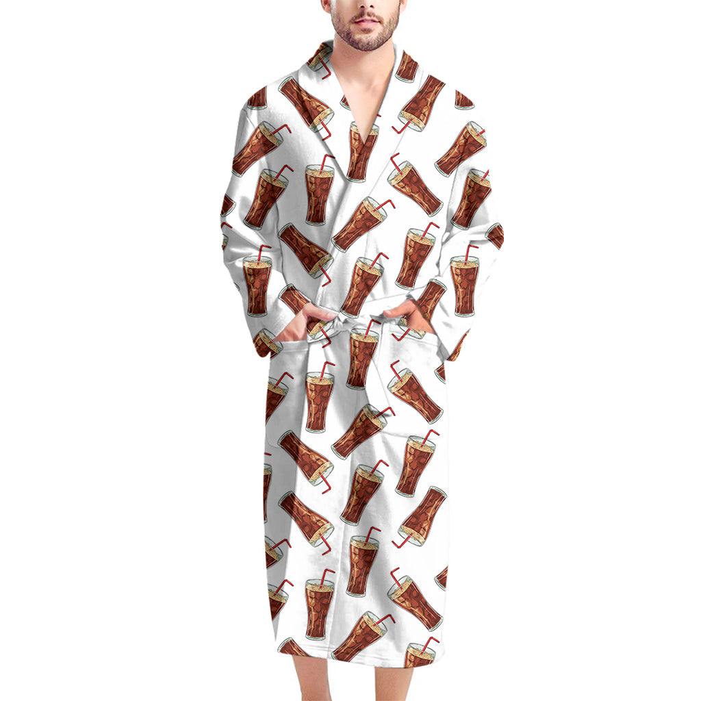 Cola Pattern Print Men's Bathrobe