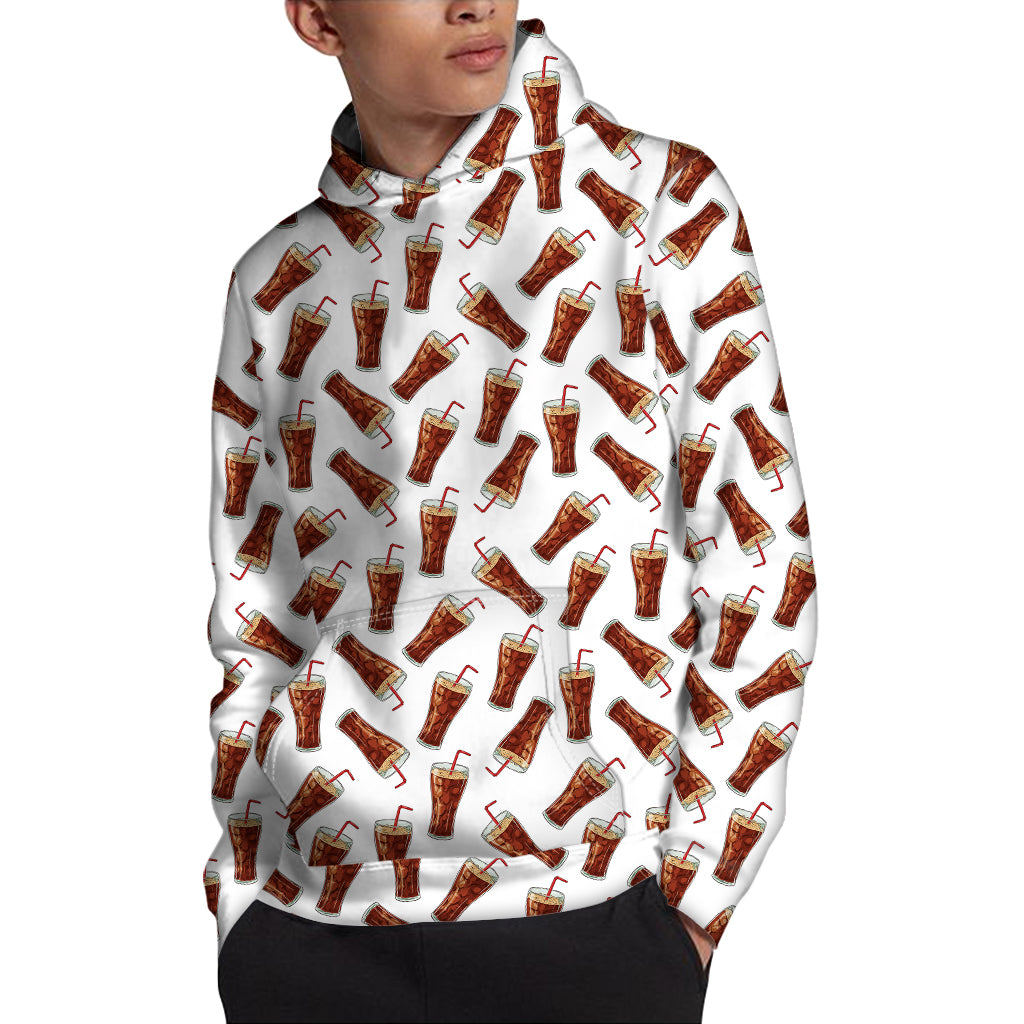 Cola Pattern Print Pullover Hoodie