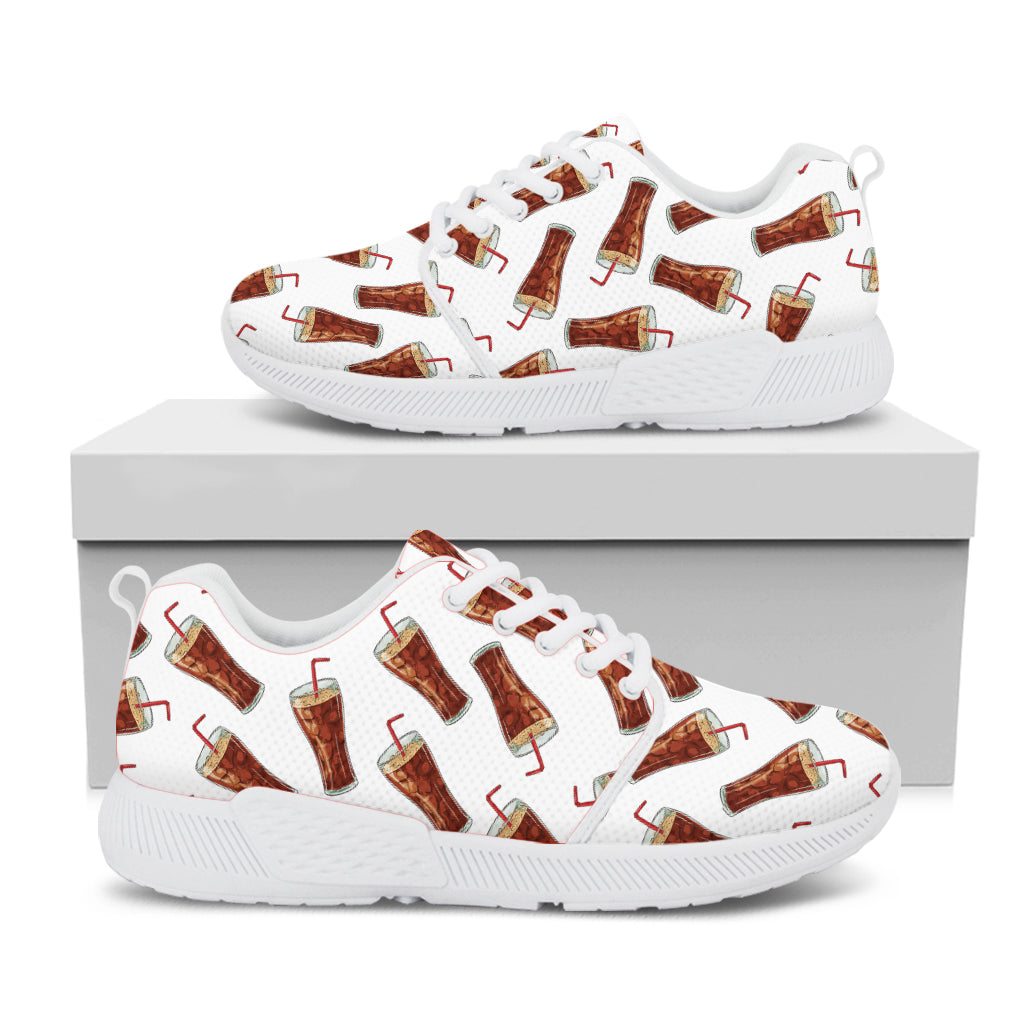 Cola Pattern Print White Athletic Shoes