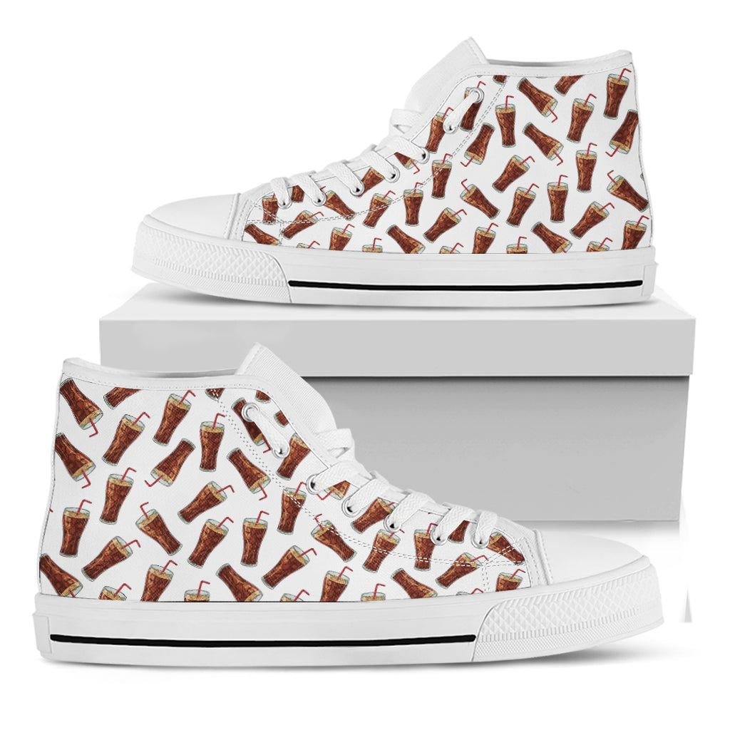 Cola Pattern Print White High Top Shoes