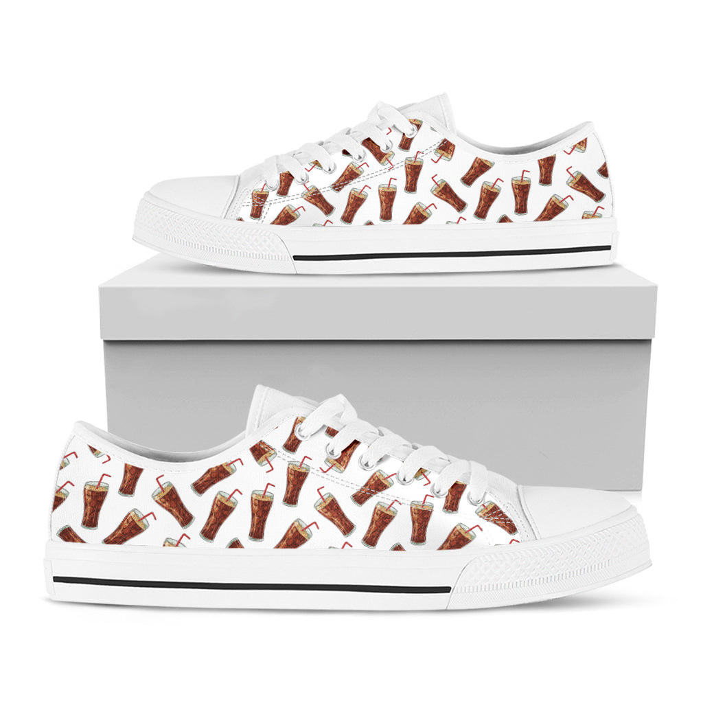 Cola Pattern Print White Low Top Shoes