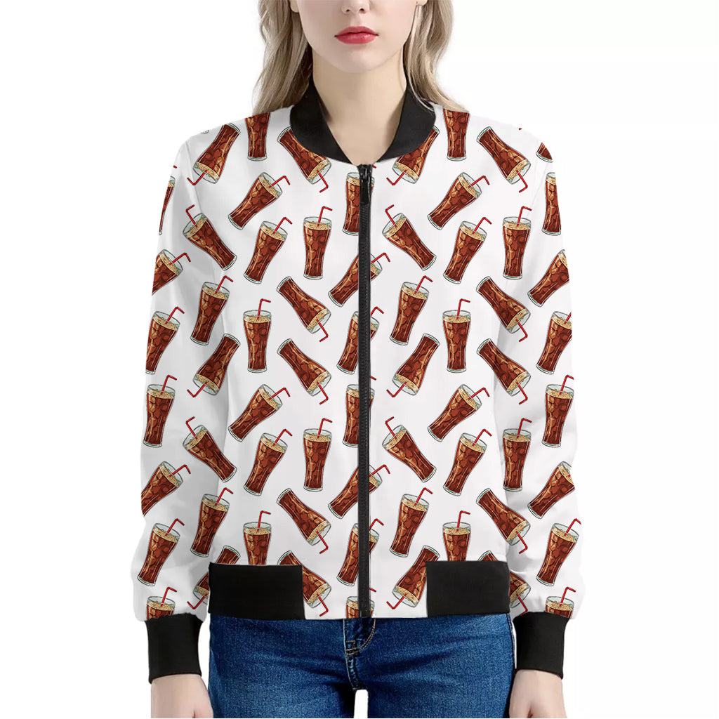 Cola Pattern Print Women's Bomber Jacket