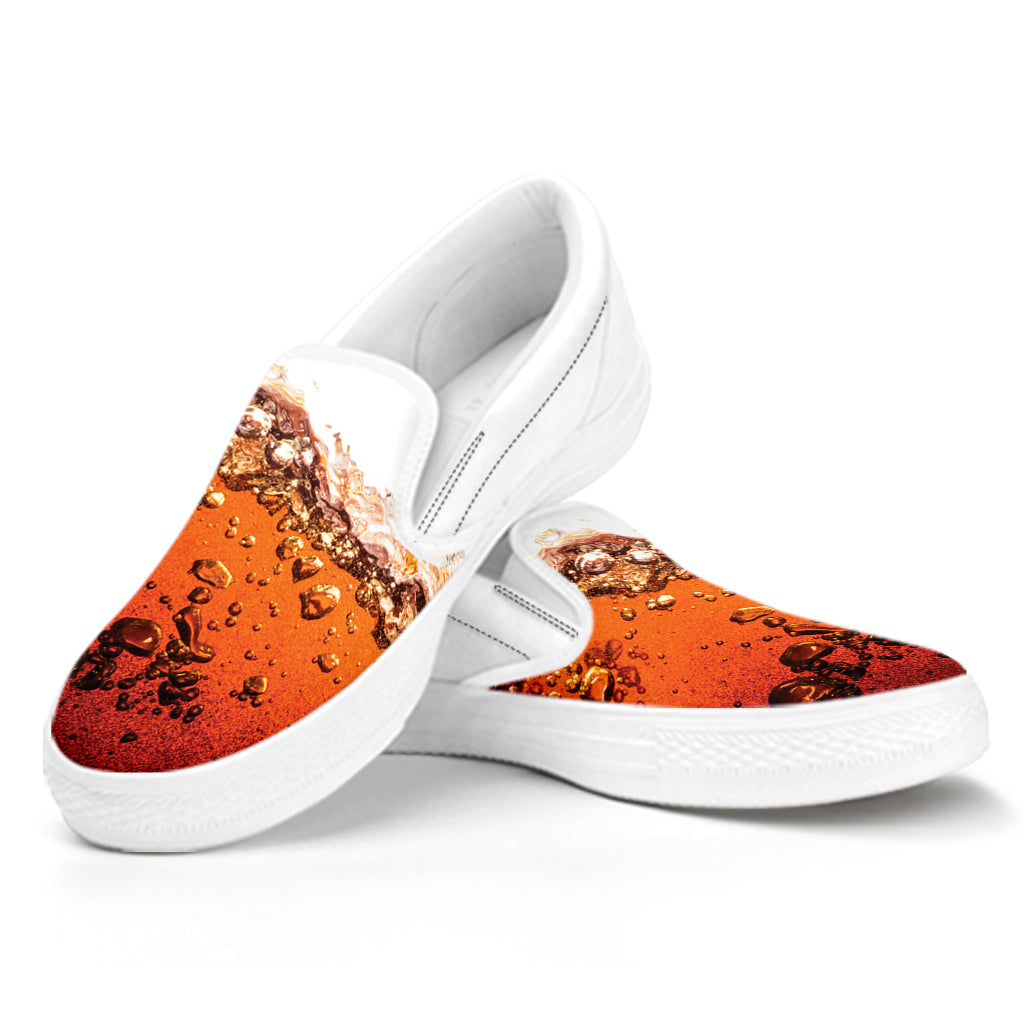 Cola Print White Slip On Shoes