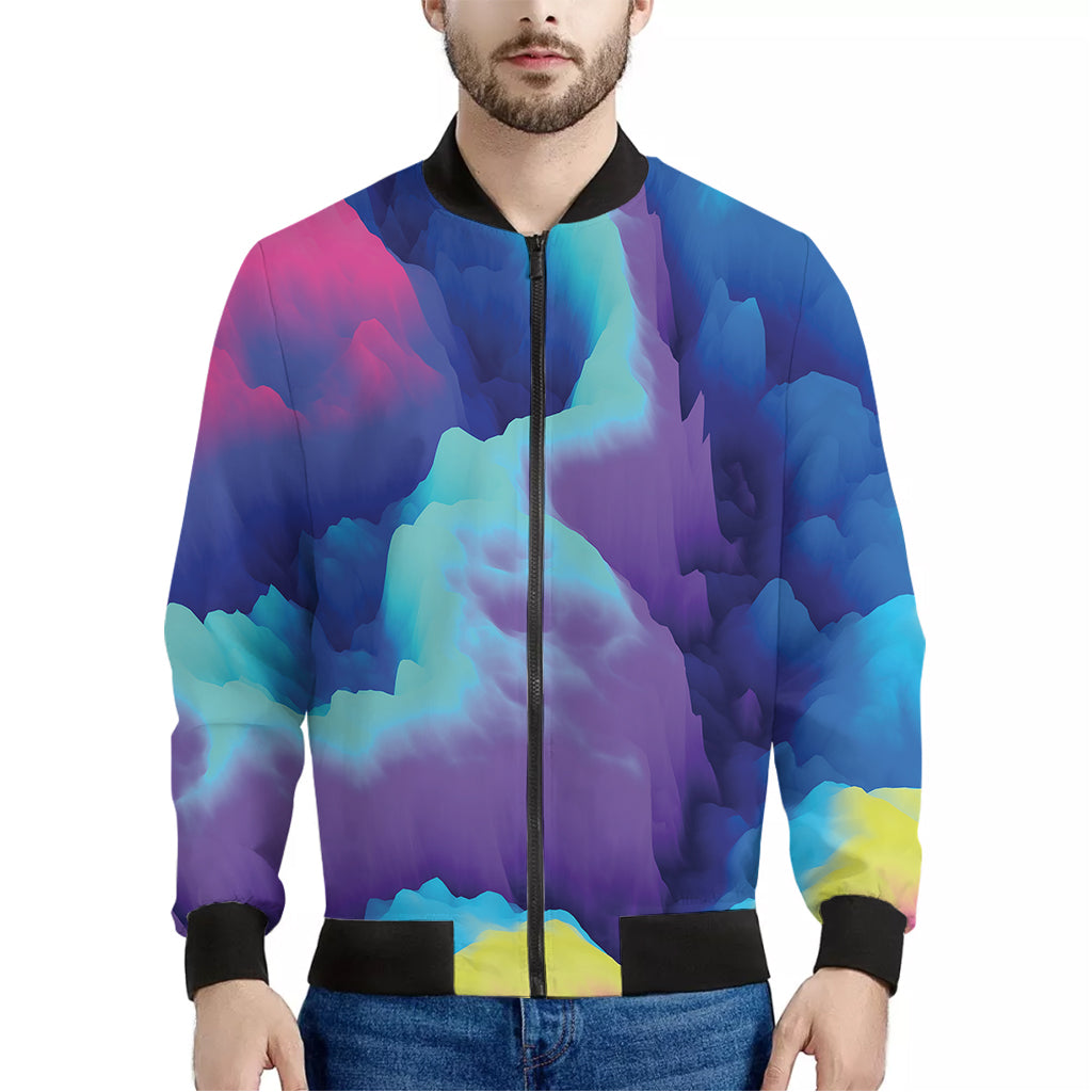 Coloful Cloud Print Men's Bomber Jacket