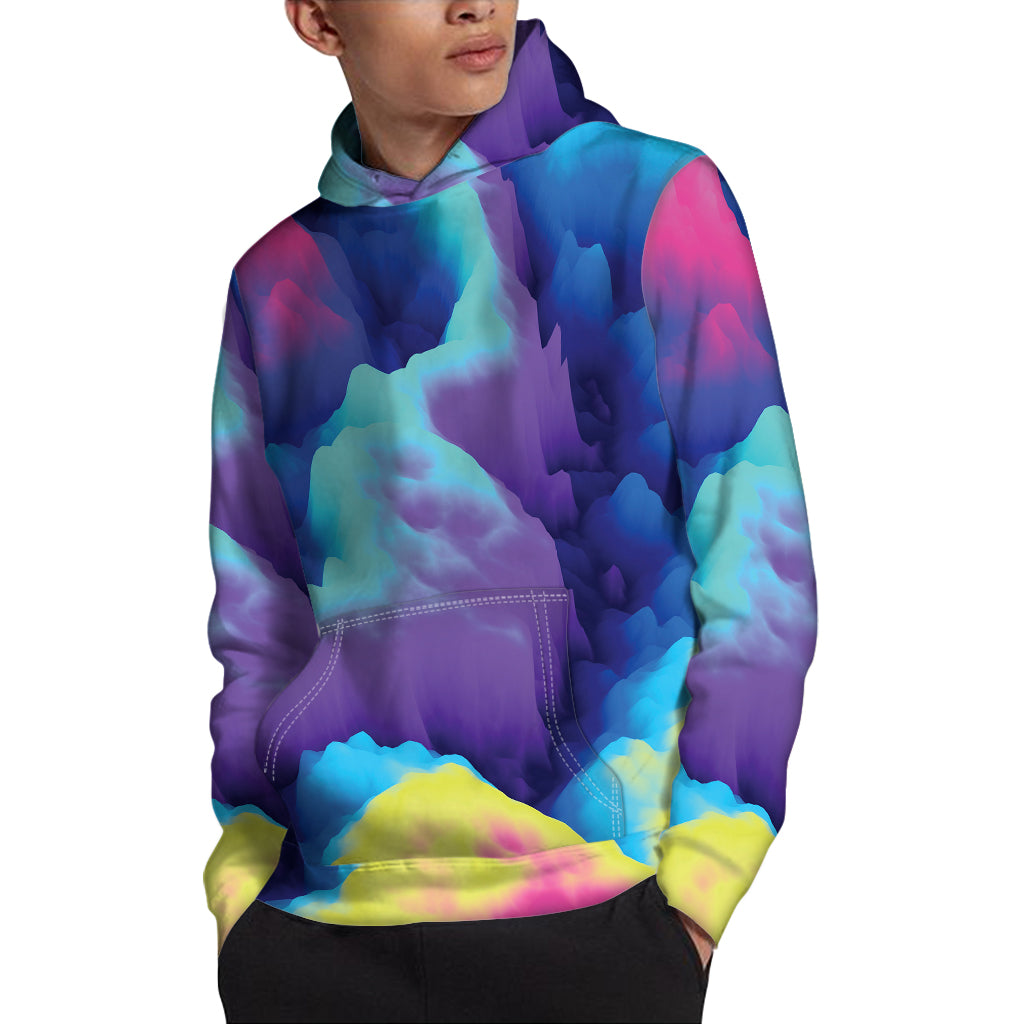 Coloful Cloud Print Pullover Hoodie