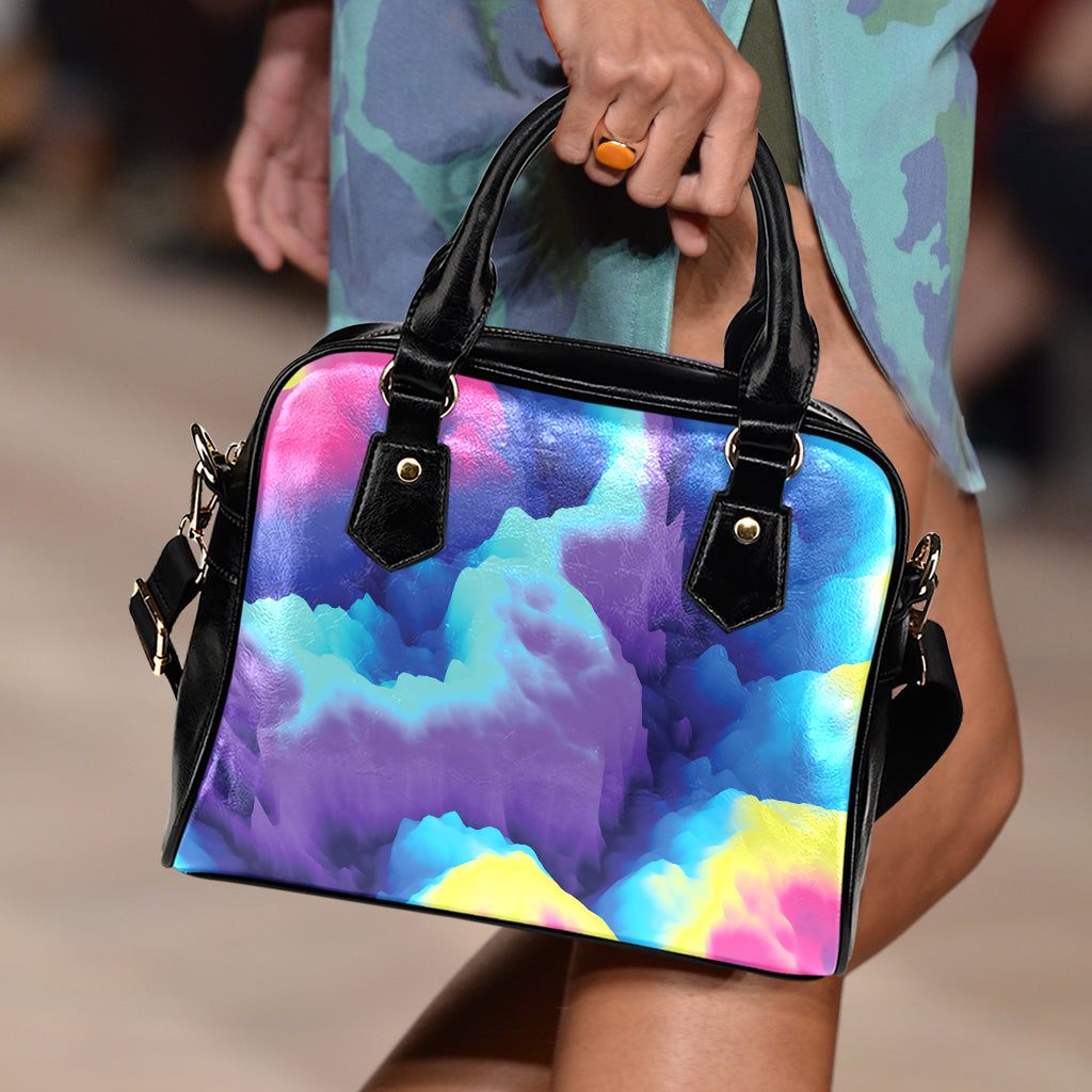 Coloful Cloud Print Shoulder Handbag