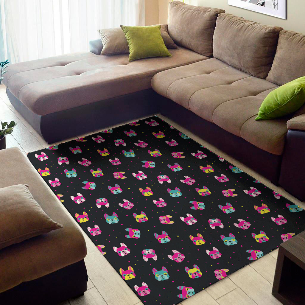 Coloful French Bulldog Print Area Rug