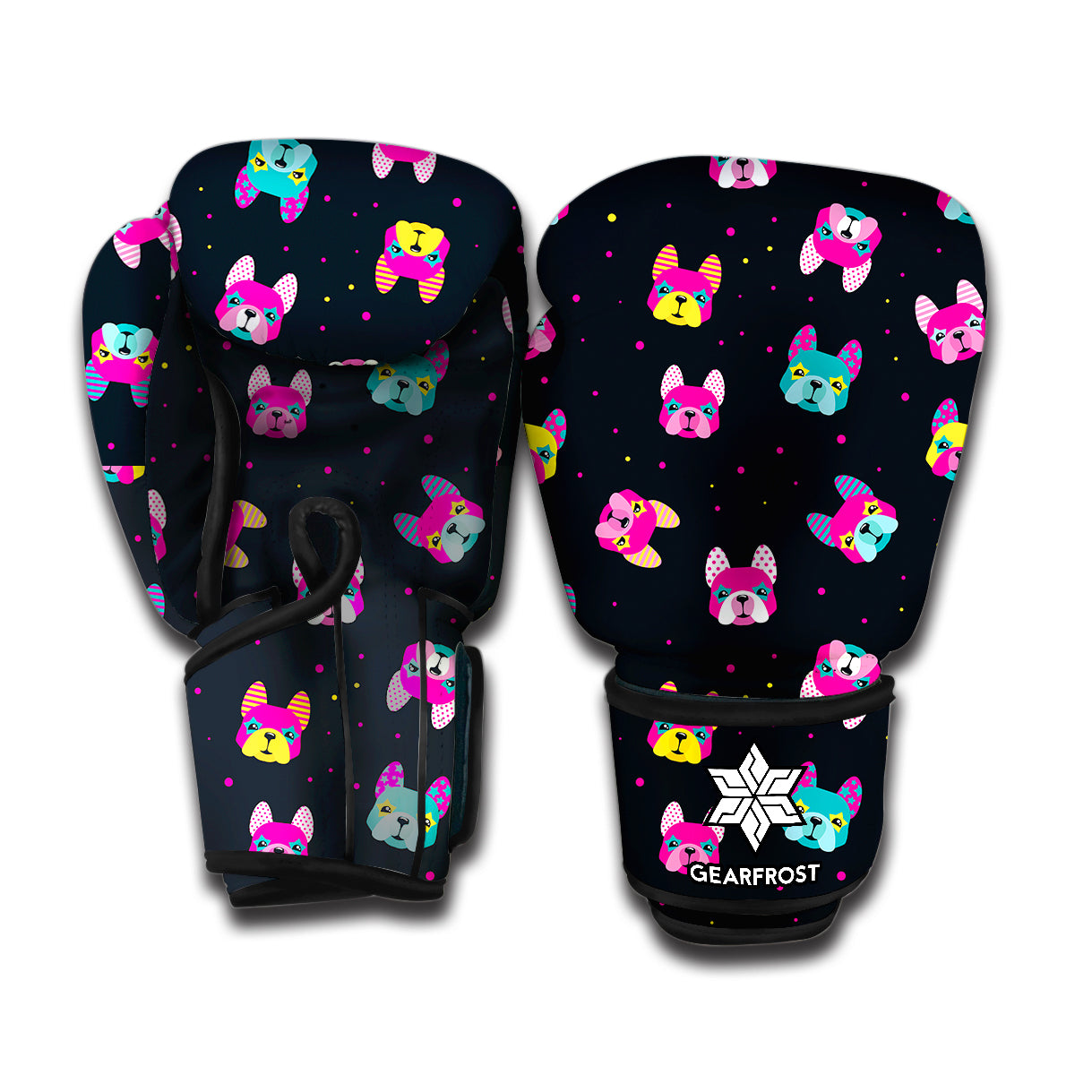 Coloful French Bulldog Print Boxing Gloves