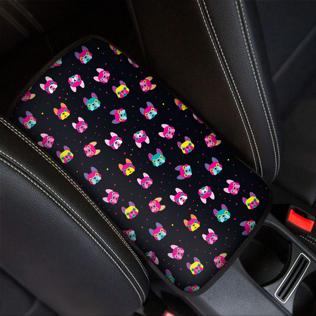 Coloful French Bulldog Print Car Center Console Cover