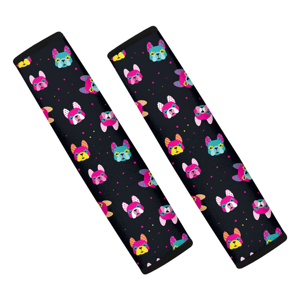 Coloful French Bulldog Print Car Seat Belt Covers