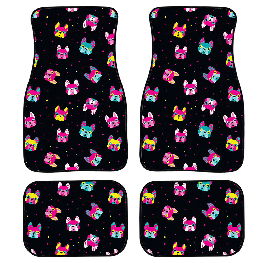 Coloful French Bulldog Print Front and Back Car Floor Mats