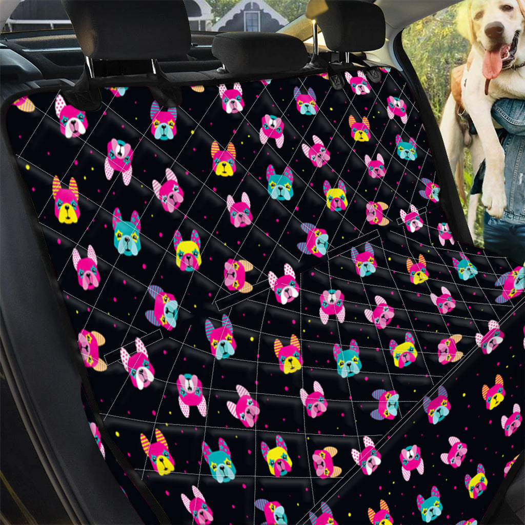 Coloful French Bulldog Print Pet Car Back Seat Cover