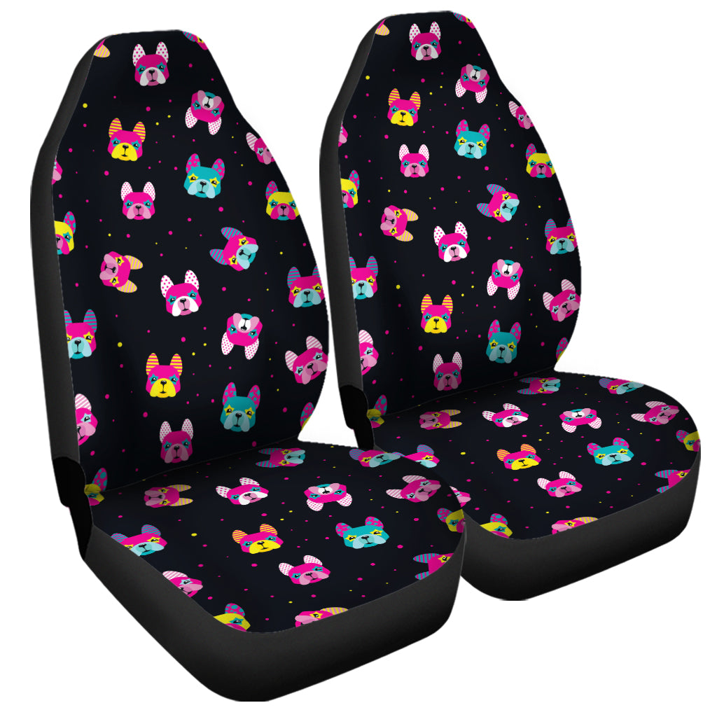 Coloful French Bulldog Print Universal Fit Car Seat Covers