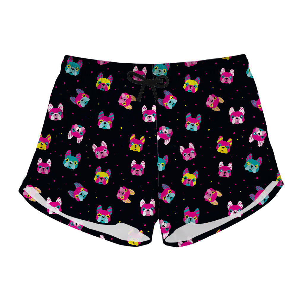 Coloful French Bulldog Print Women's Shorts