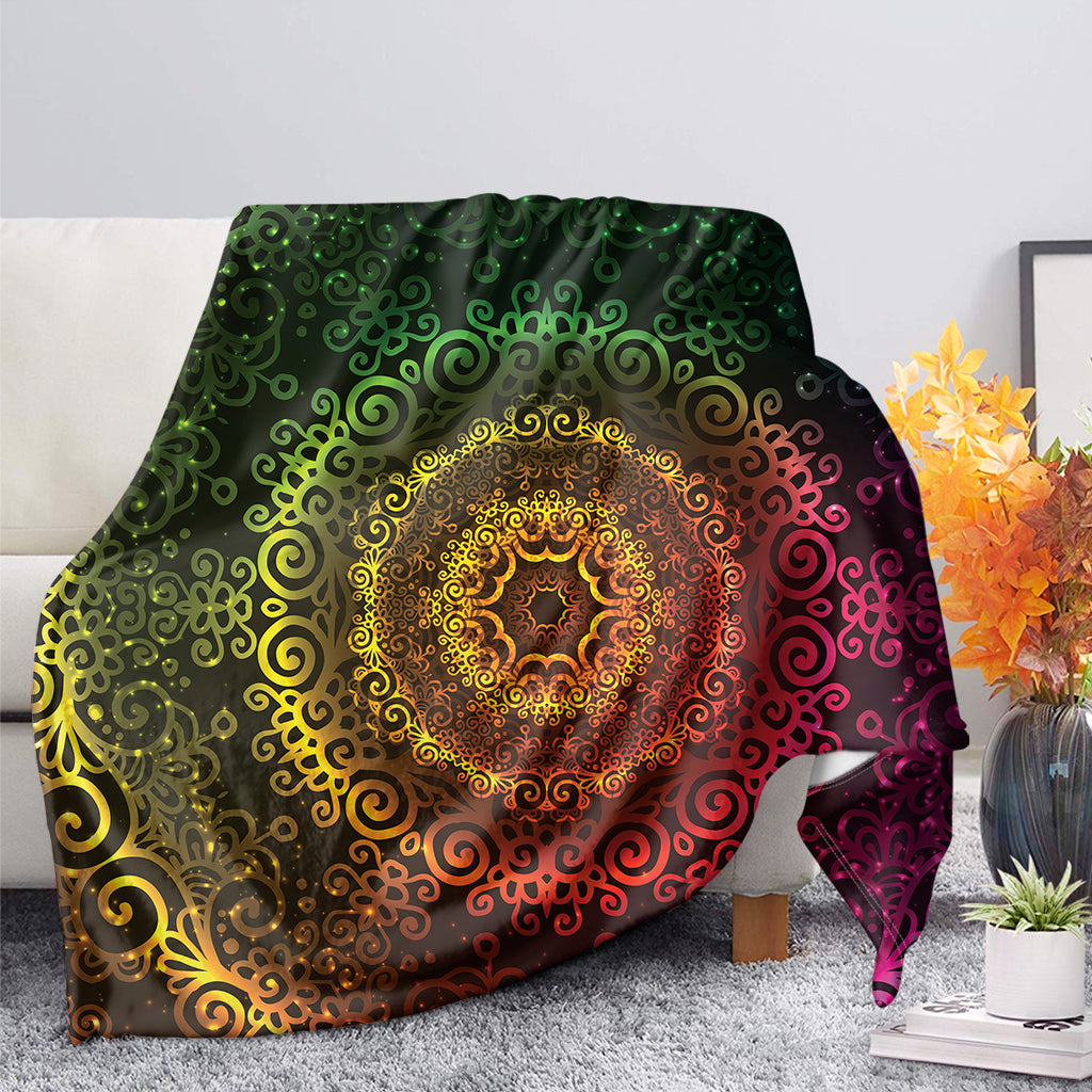 Coloful Mandala Print Blanket