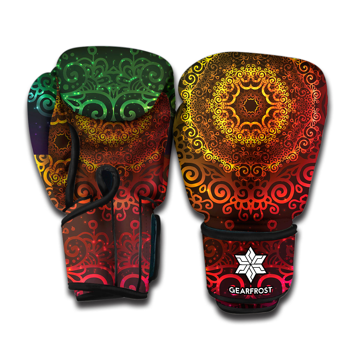 Coloful Mandala Print Boxing Gloves