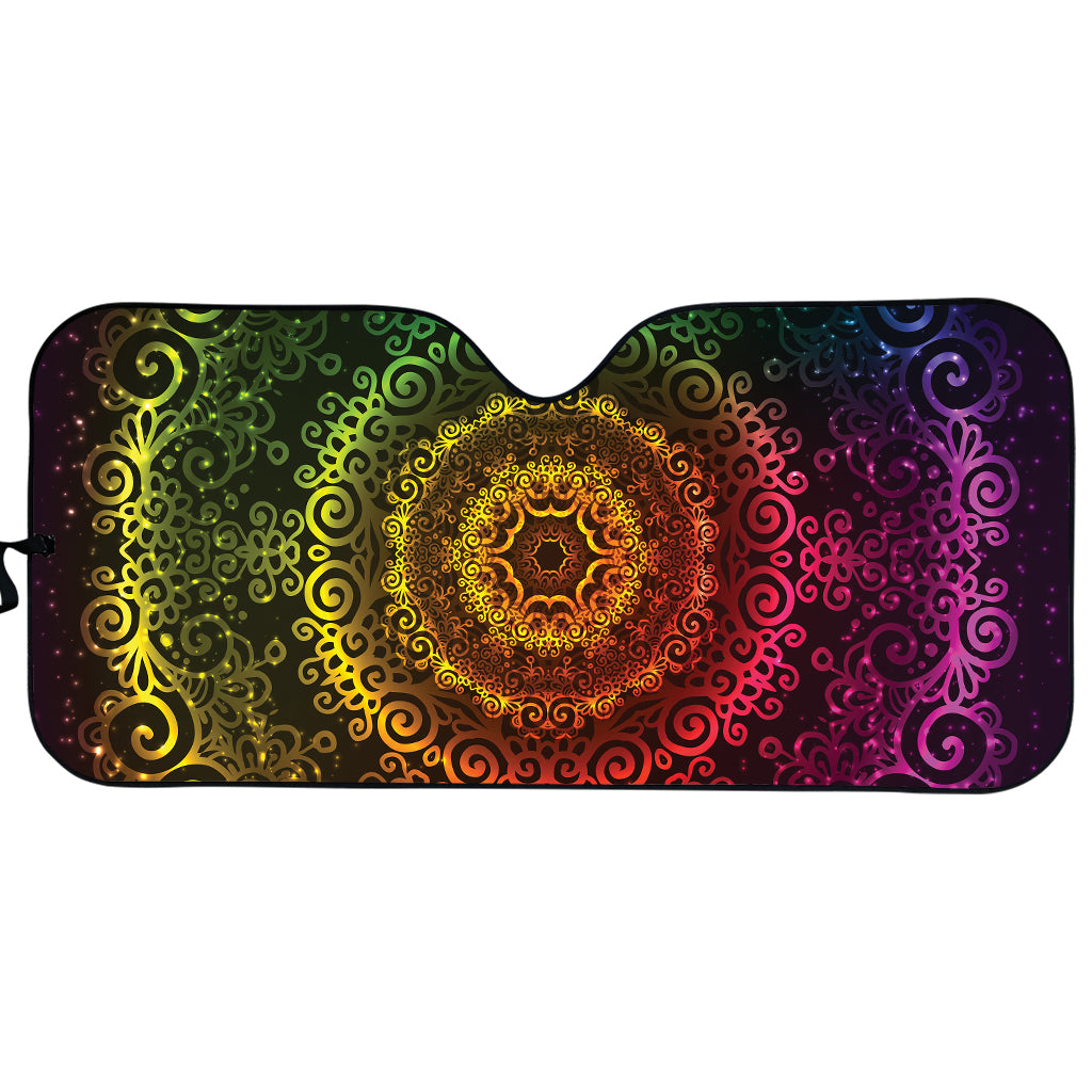 Coloful Mandala Print Car Sun Shade