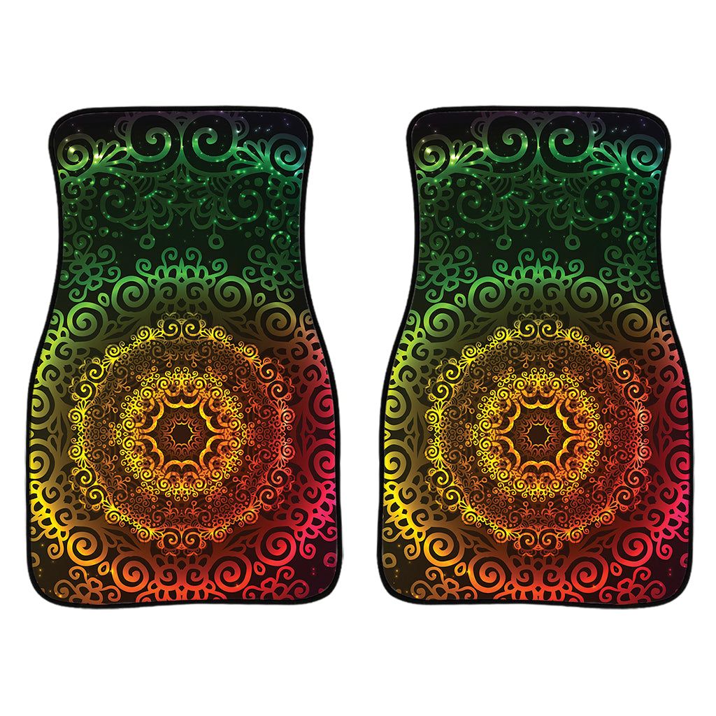 Coloful Mandala Print Front Car Floor Mats