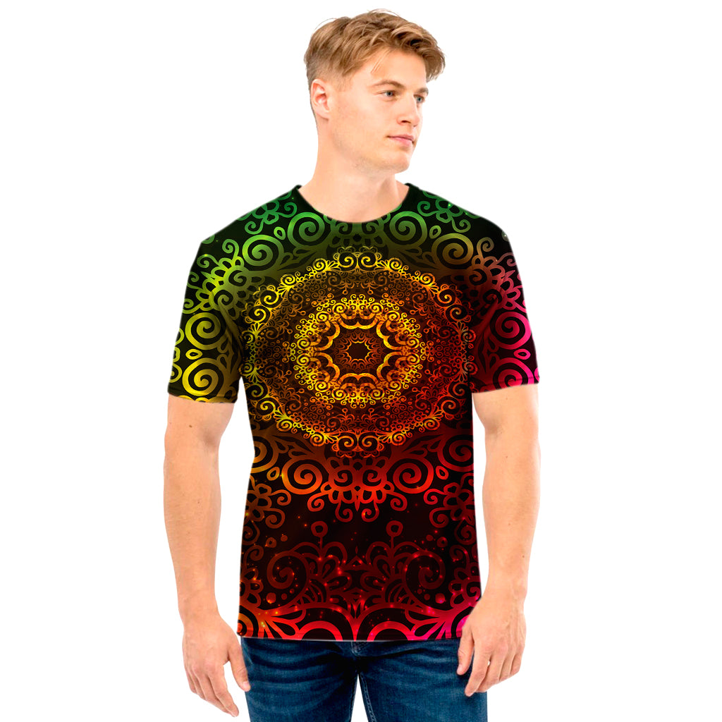 Coloful Mandala Print Men's T-Shirt