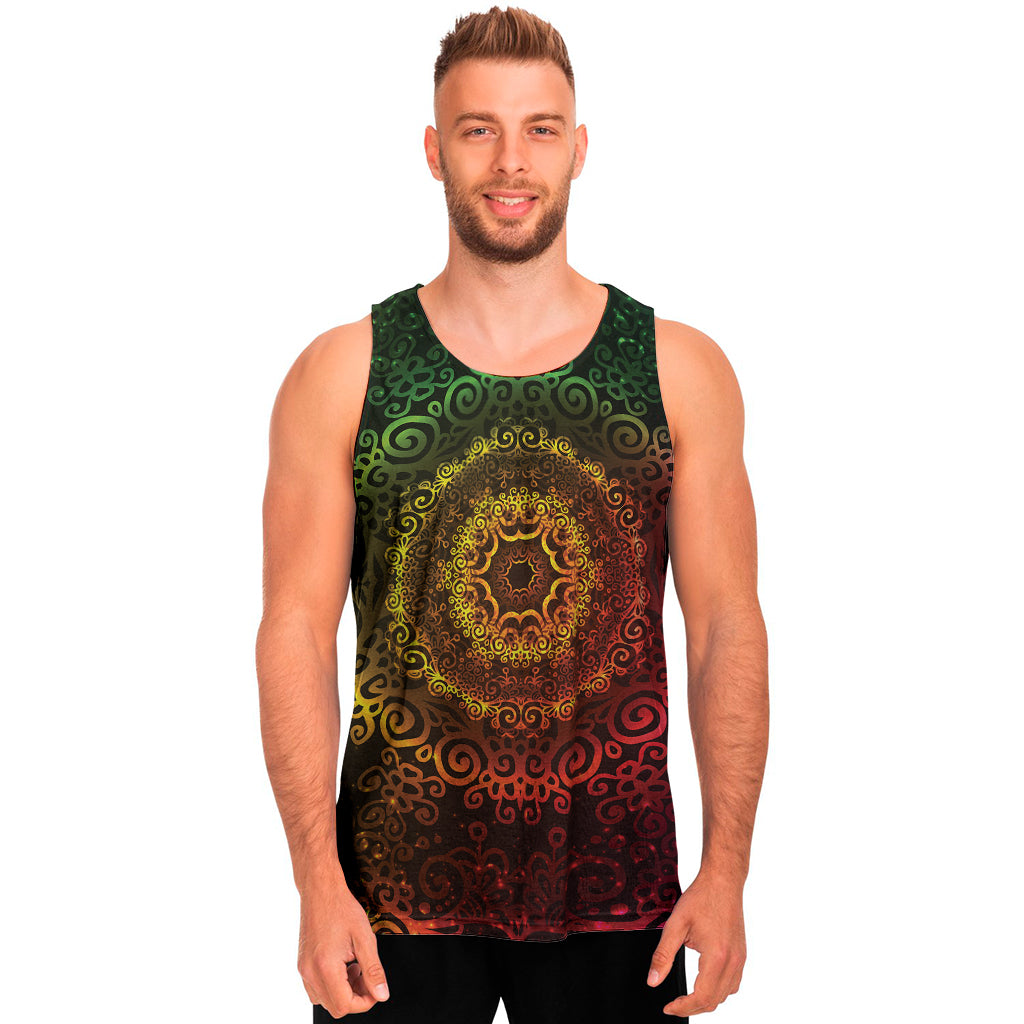 Coloful Mandala Print Men's Tank Top