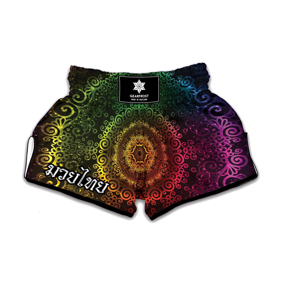 Coloful Mandala Print Muay Thai Boxing Shorts