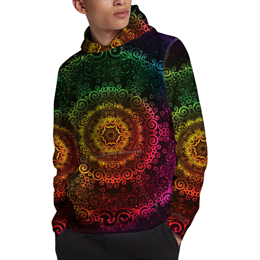 Coloful Mandala Print Pullover Hoodie