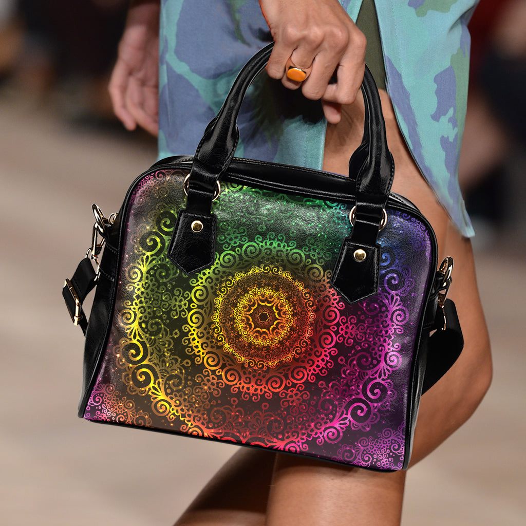 Coloful Mandala Print Shoulder Handbag