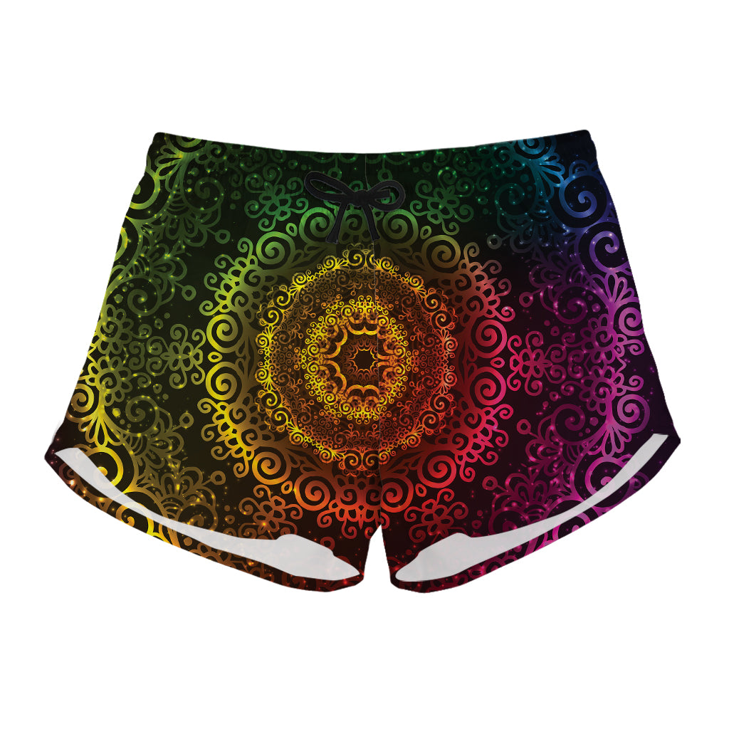 Coloful Mandala Print Women's Shorts