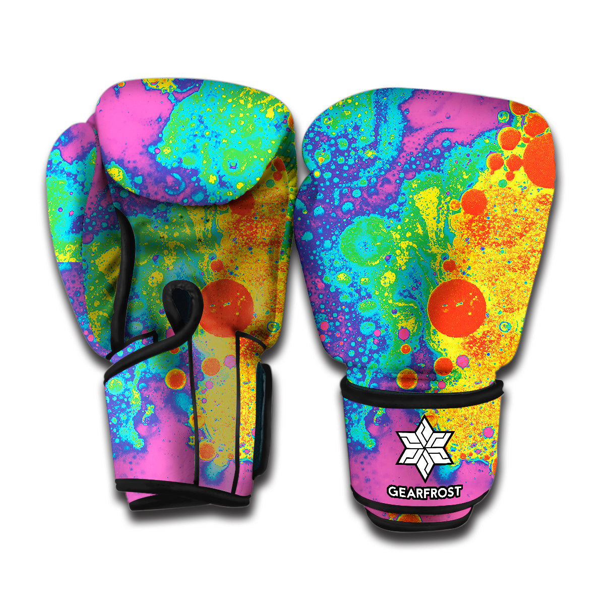 Colorful Acid Melt Print Boxing Gloves