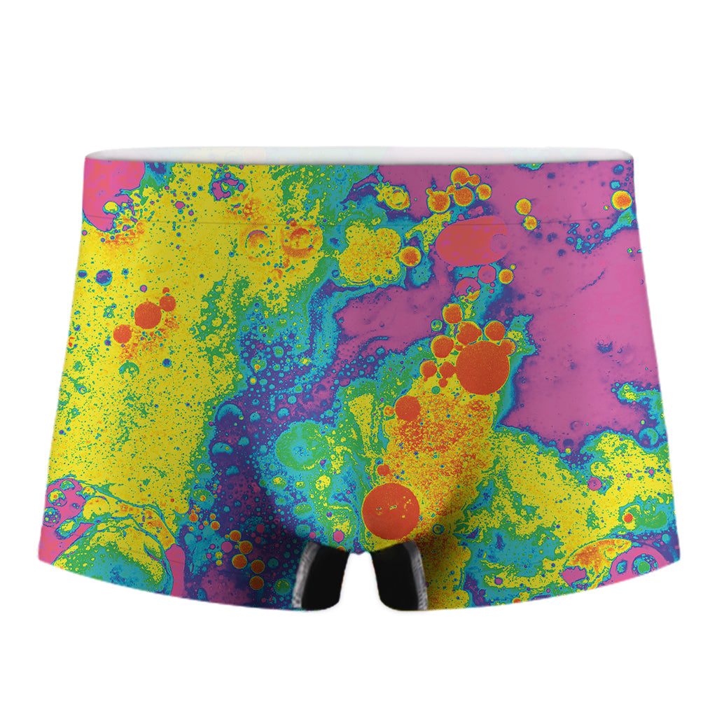 Colorful Acid Melt Print Men's Boxer Briefs