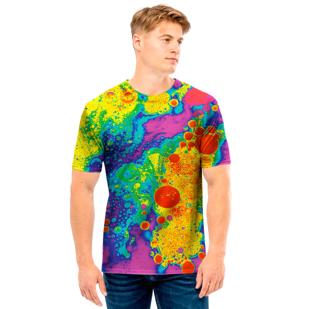 Colorful Acid Melt Print Men's T-Shirt