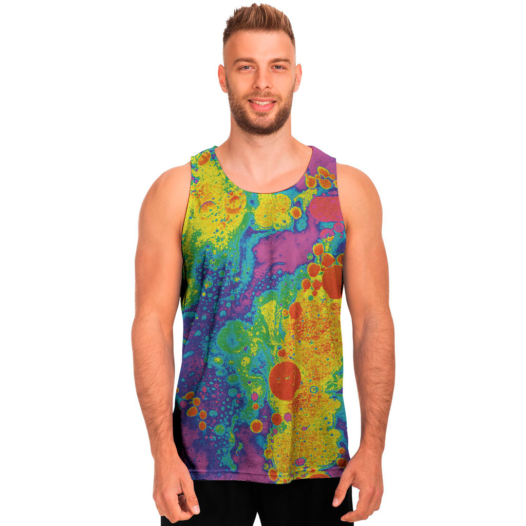 Colorful Acid Melt Print Men's Tank Top