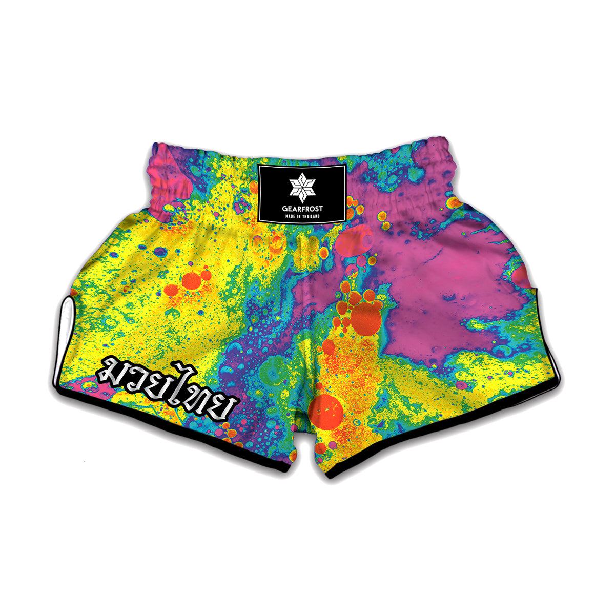 Colorful Acid Melt Print Muay Thai Boxing Shorts