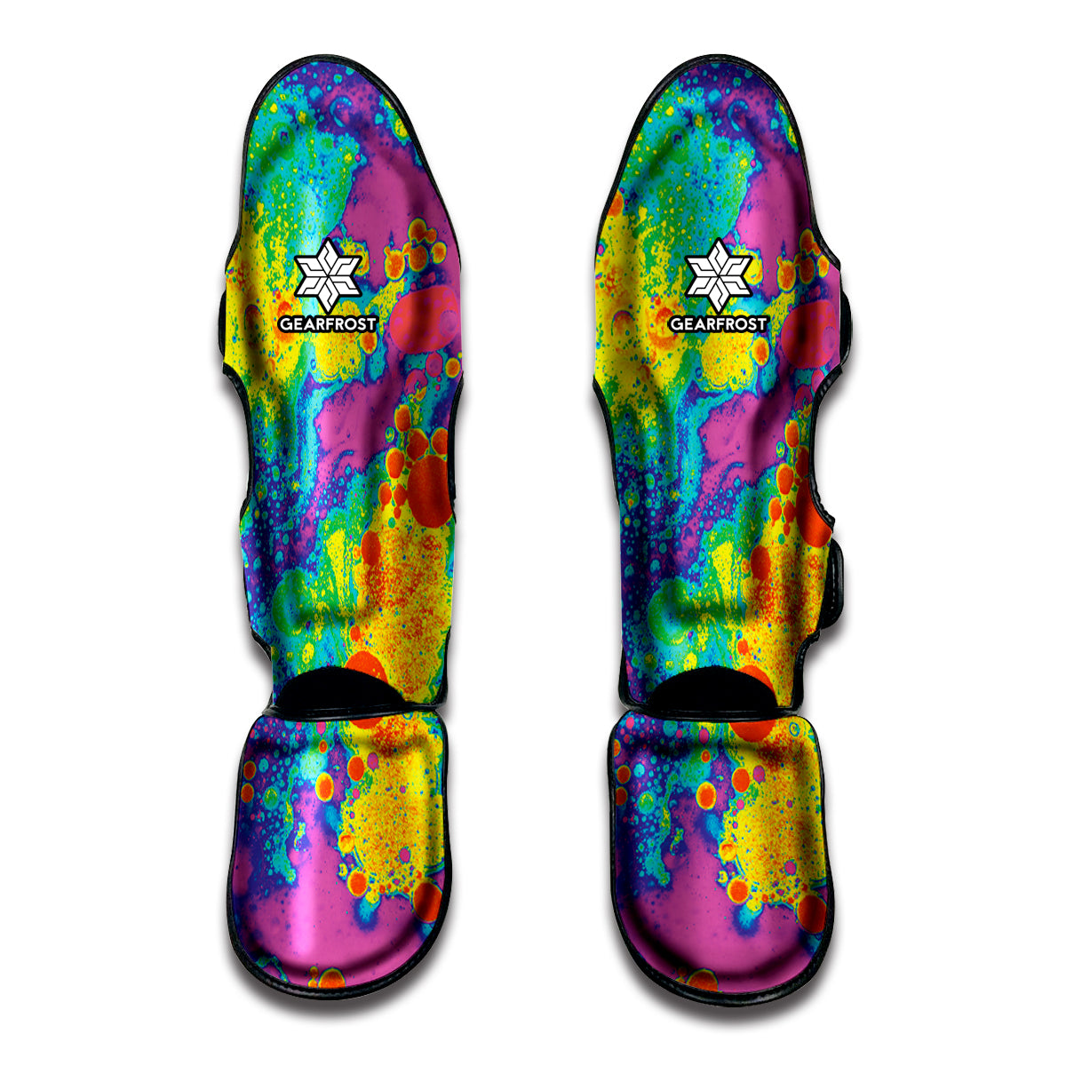 Colorful Acid Melt Print Muay Thai Shin Guards