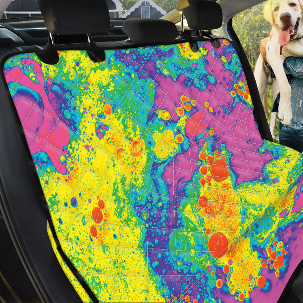 Colorful Acid Melt Print Pet Car Back Seat Cover