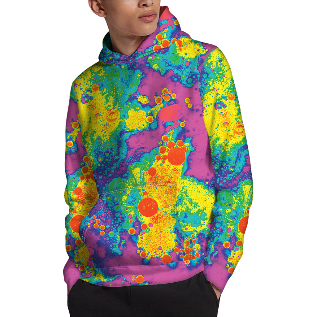 Colorful Acid Melt Print Pullover Hoodie