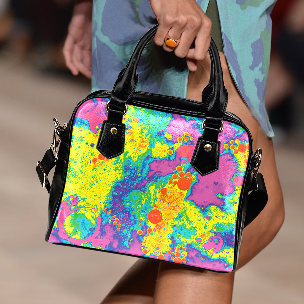 Colorful Acid Melt Print Shoulder Handbag