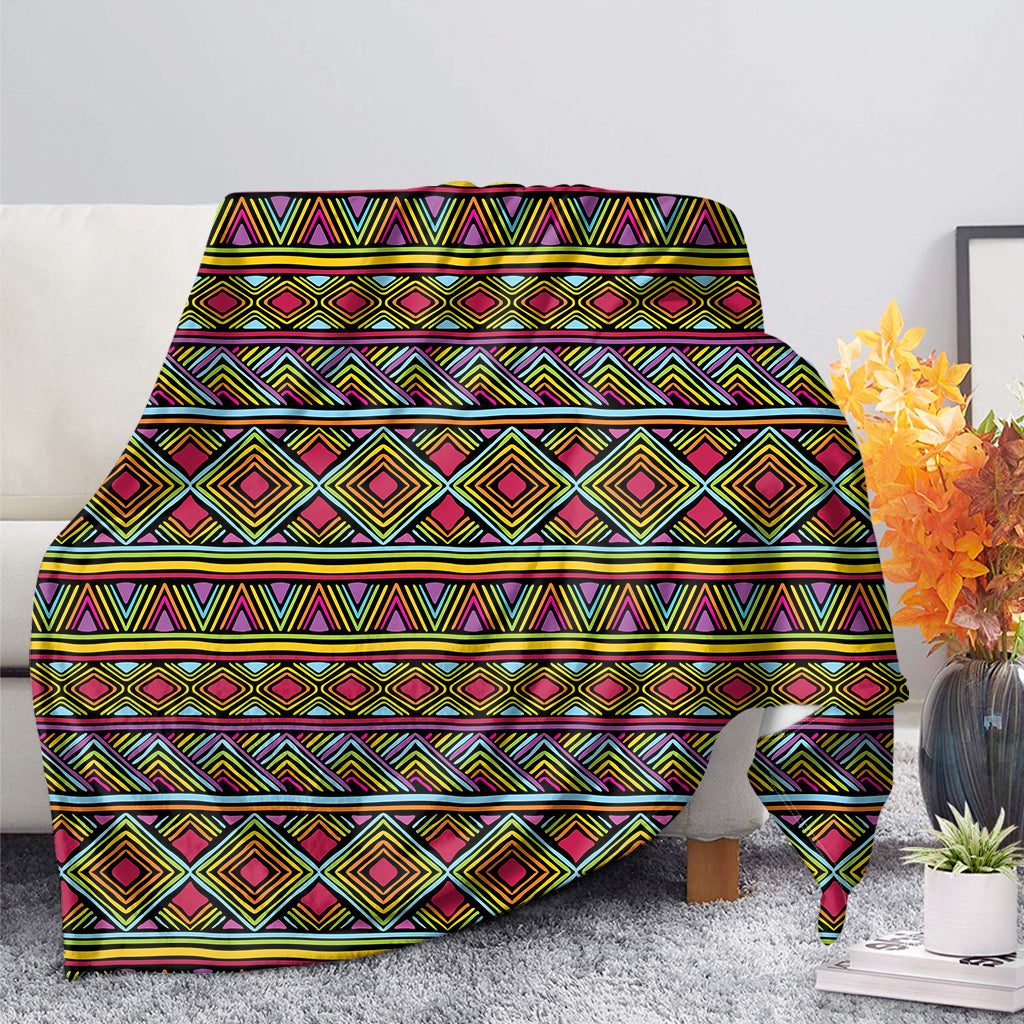 Colorful African Inspired Pattern Print Blanket