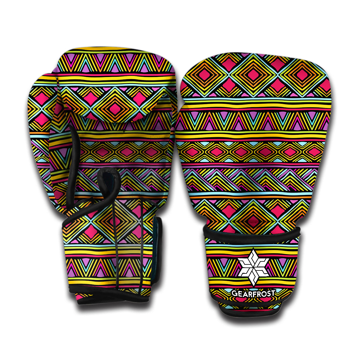 Colorful African Inspired Pattern Print Boxing Gloves