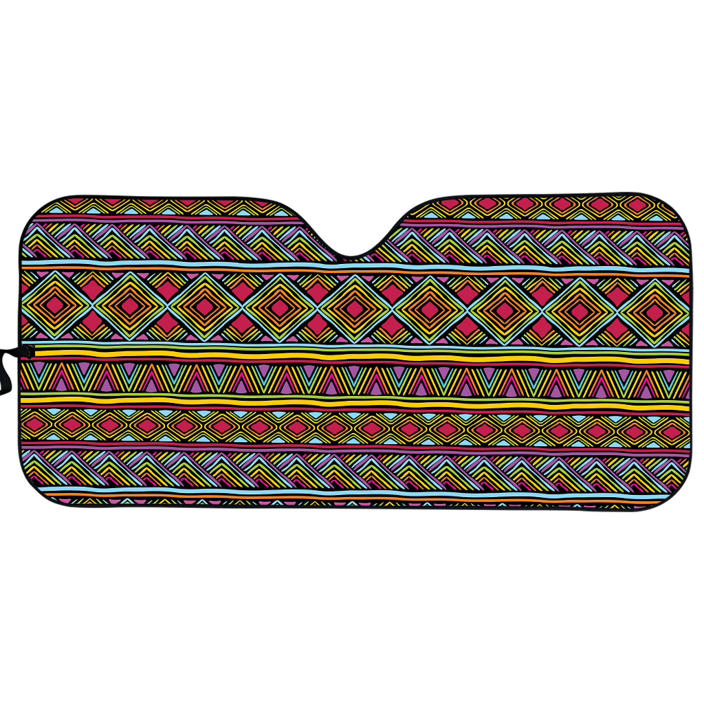 Colorful African Inspired Pattern Print Car Sun Shade