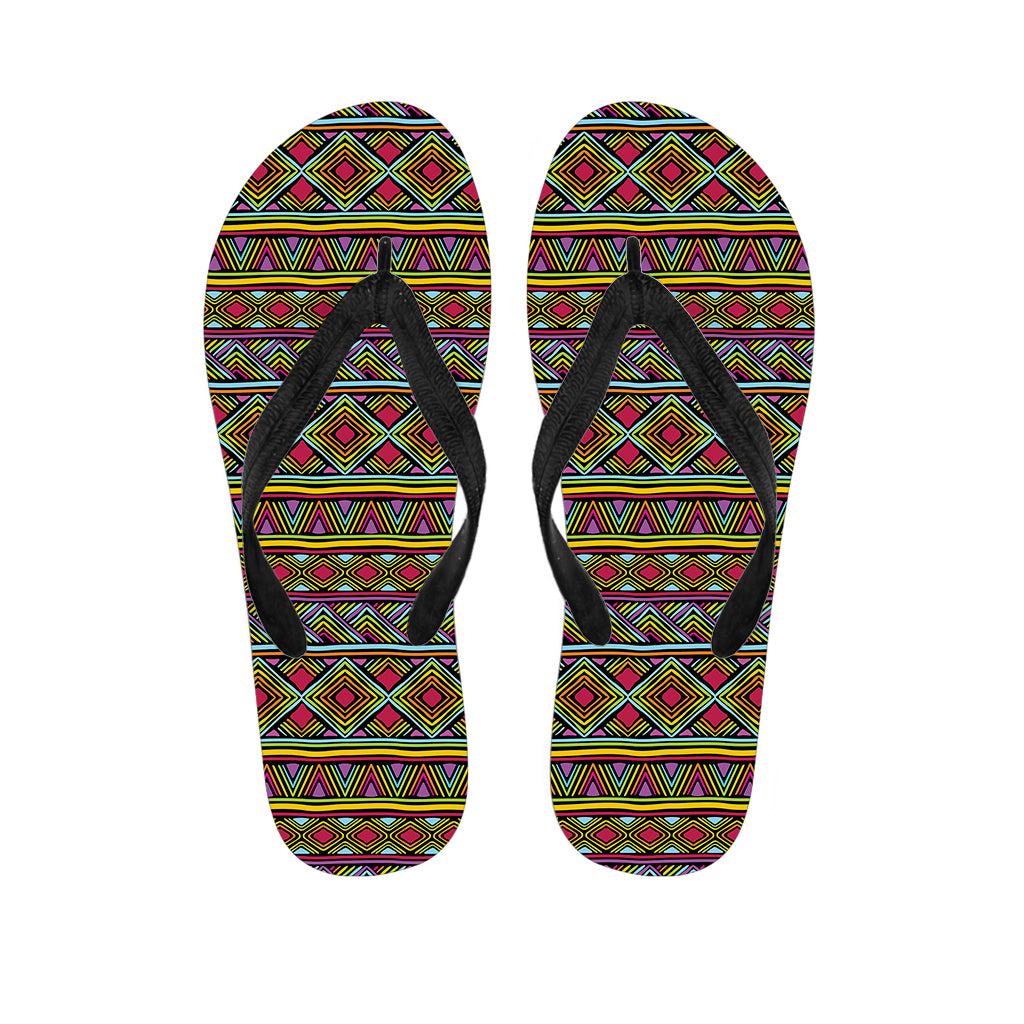 Colorful African Inspired Pattern Print Flip Flops