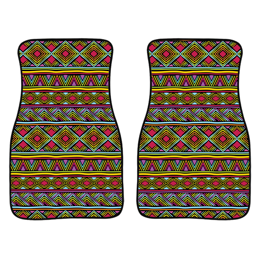 Colorful African Inspired Pattern Print Front Car Floor Mats