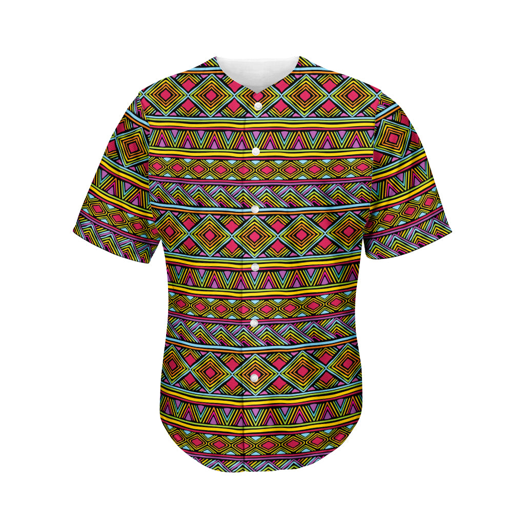 Colorful African Inspired Pattern Print Men's Baseball Jersey