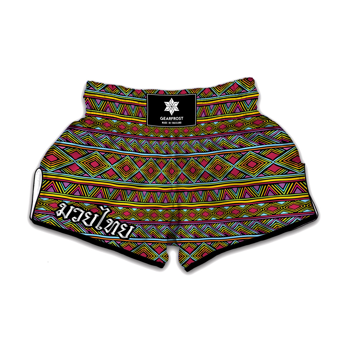 Colorful African Inspired Pattern Print Muay Thai Boxing Shorts