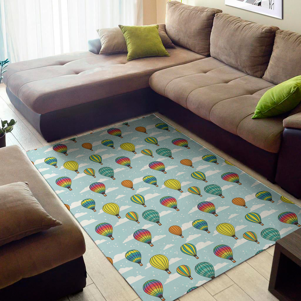 Colorful Air Balloon Pattern Print Area Rug