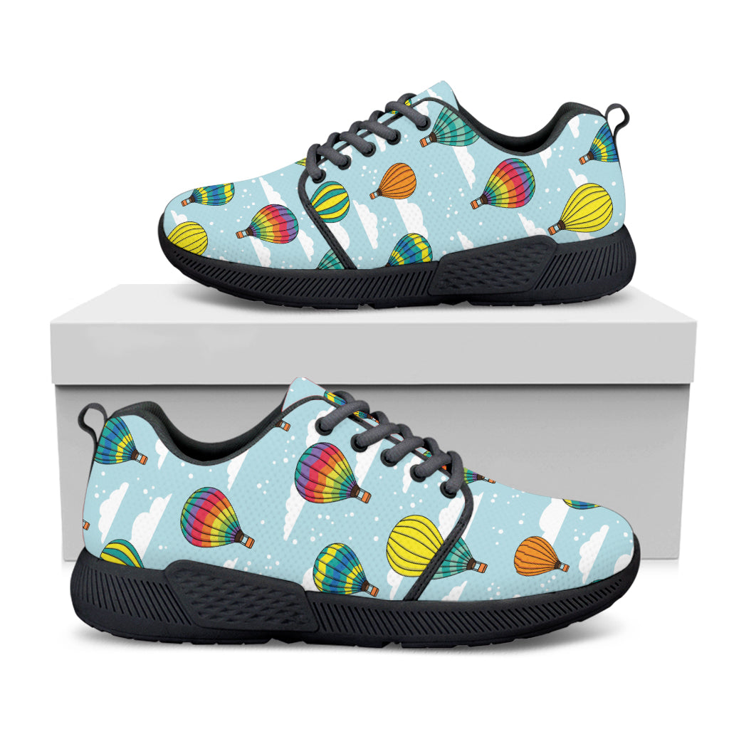 Colorful Air Balloon Pattern Print Black Athletic Shoes