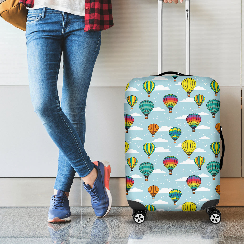 Colorful Air Balloon Pattern Print Luggage Cover