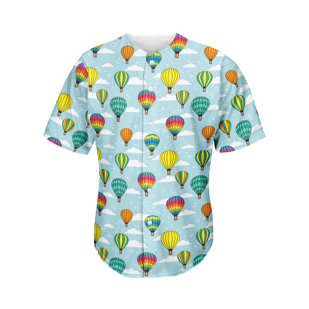 Colorful Air Balloon Pattern Print Men's Baseball Jersey