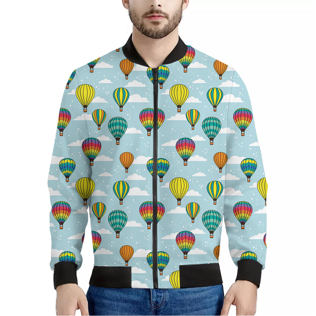 Colorful Air Balloon Pattern Print Men's Bomber Jacket