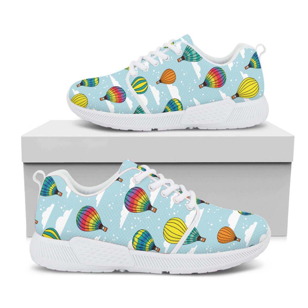 Colorful Air Balloon Pattern Print White Athletic Shoes